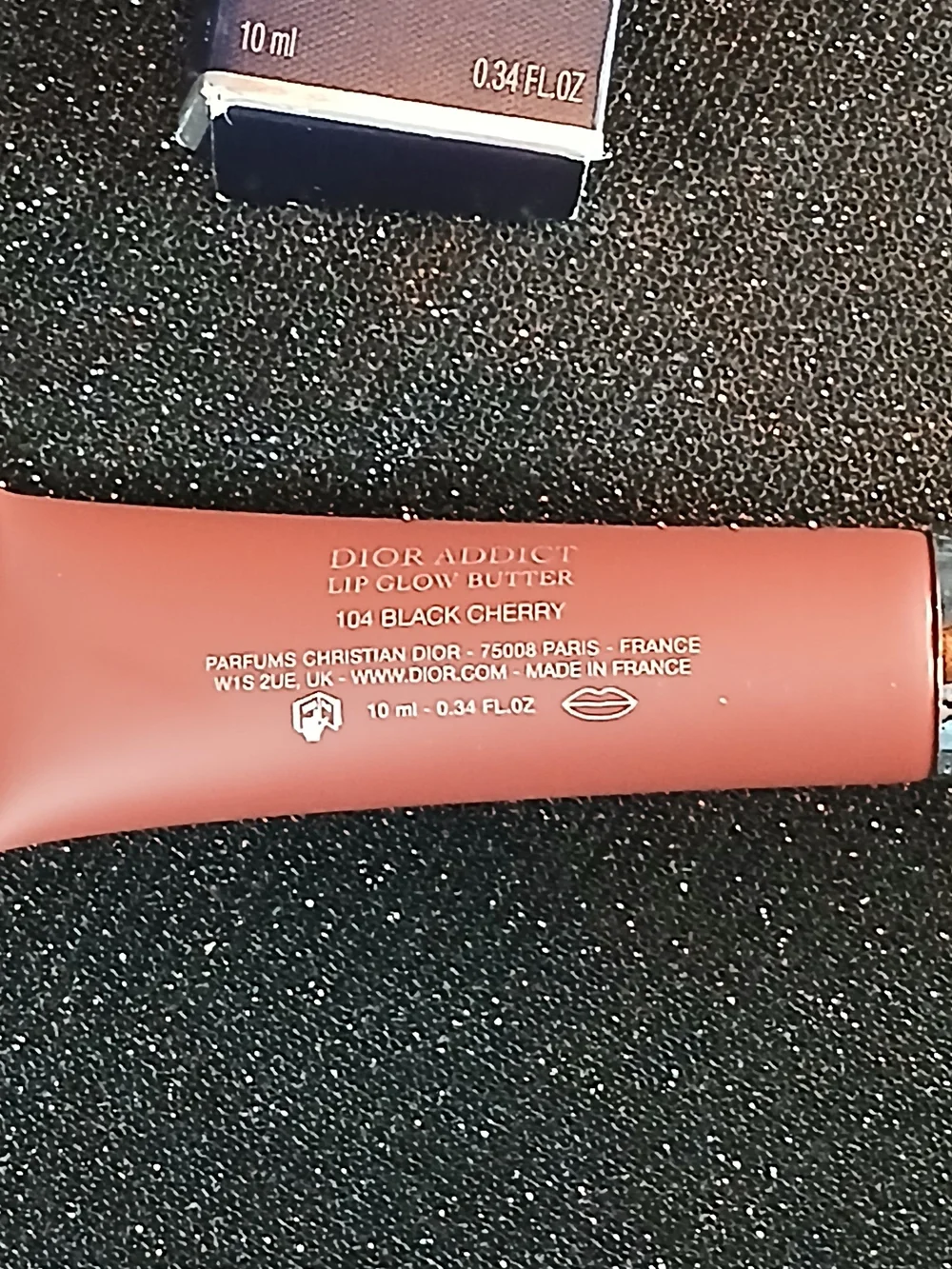 Dior Addict Lip Glow Butter in #104 Dark Cherry With Bag Charm